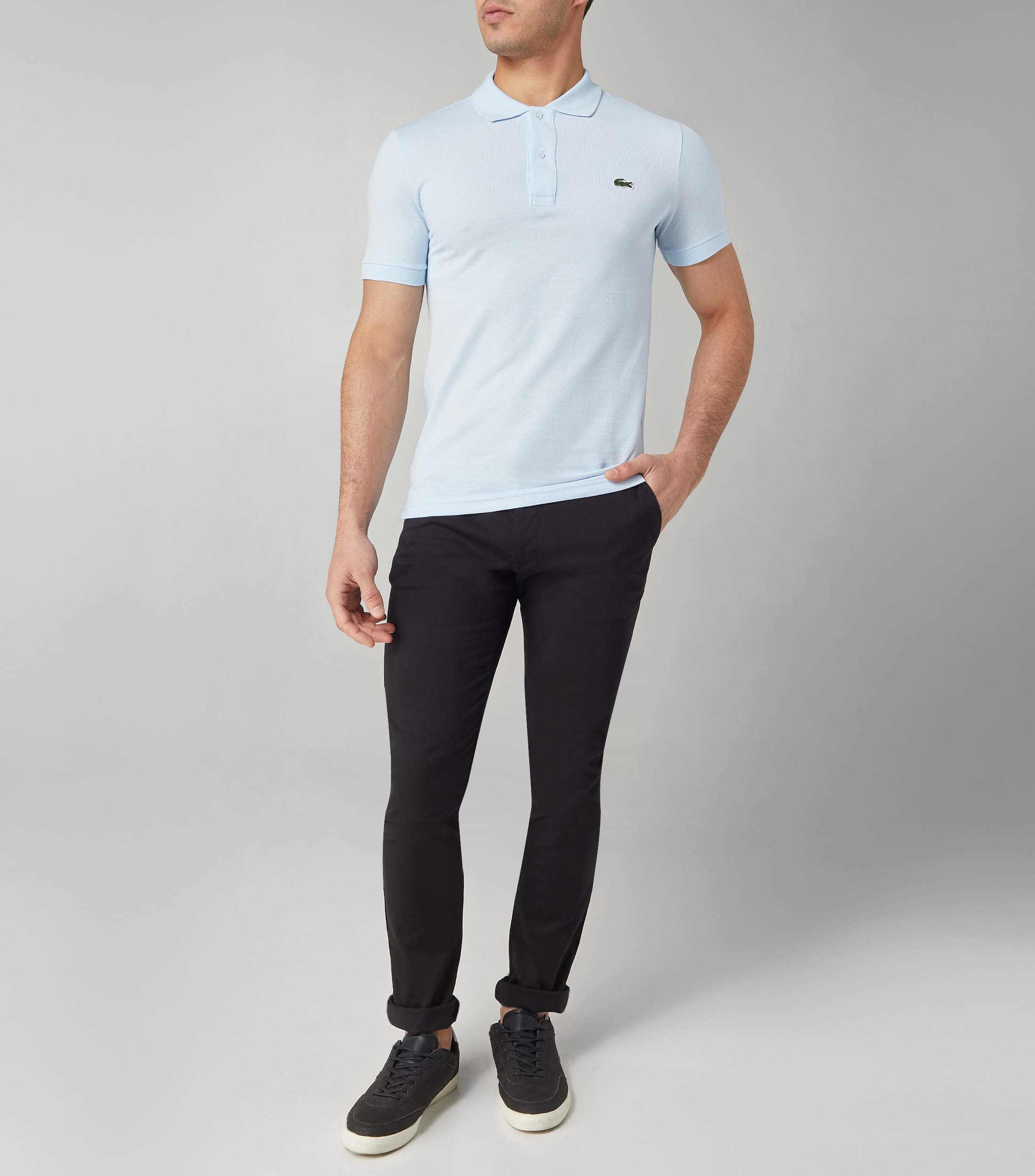 Playera tipo polo manga corta lisa Hombre